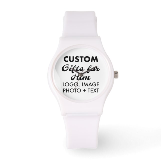 Vita Silicone Watch Anpassningsbar Gifts for Him Armbandsur (Framsida)