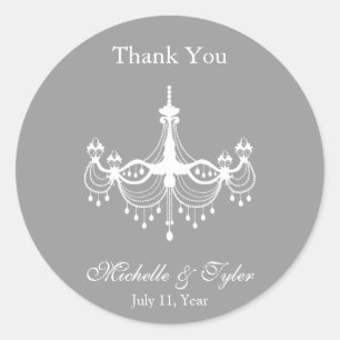 Vita & Silver Chandelier-favoritstickers Runt Klistermärke