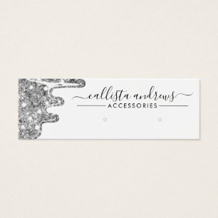 Vita Silver-chunky-Glitter-drivrutiner - Visning Litet Visitkort