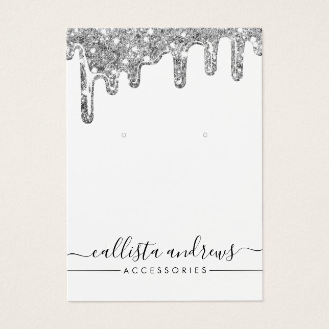 Vita Silver-chunky-Glitter-drivrutiner - Visning Visitkort (Framsidan)