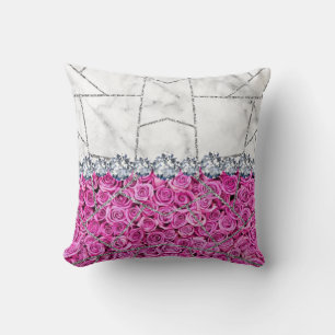 Vita Silver Marble Ro Black Glitter Throw Pill Kudde