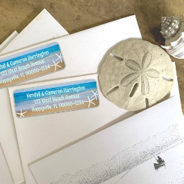 Vita sjöstjärna Blå Ocean Returadressetiketter Returadress Etikett