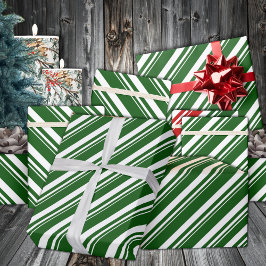 Vita skogsområdet Grönt Candy cane Rand Helgdag Presentpapper