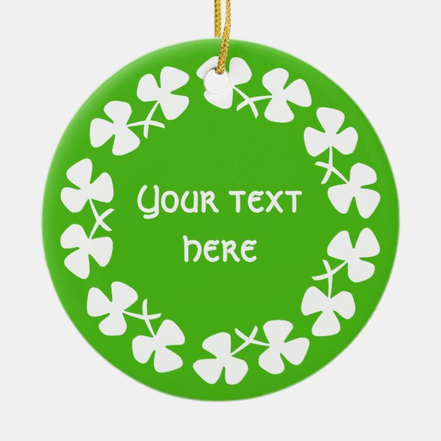 Vita skuggor Gräns Lägg till text Julgransprydnad Keramik (Framsidan)