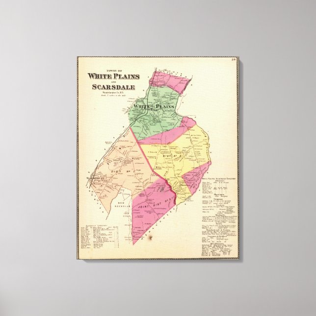 Vita slätter, Scarsdale städer Canvastryck (Framsida)