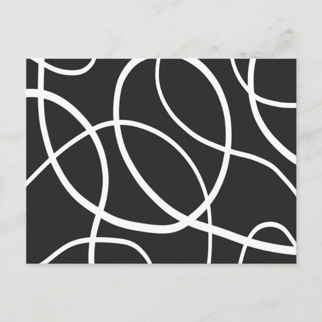 Vita slingor mot svart bakgrund vykort (Framsida)