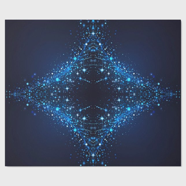 Vita slöjor på djupt blå presentpapper (Seam)