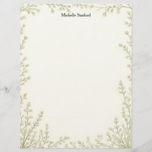 Vita små blommor ram brevpapper