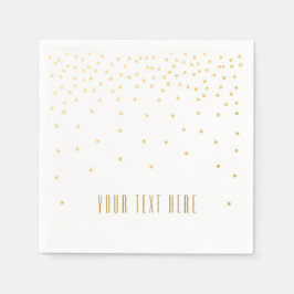 Vita & små guld folie konfetti bröllops servetter