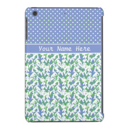 Vita snäckor Mönster och Polka dots på Blå