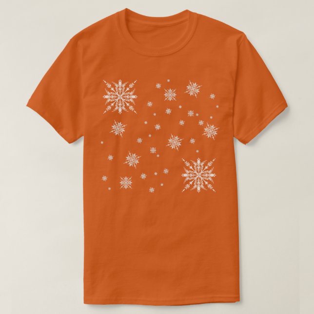 Vita Snö flingan mönster T Shirt (Design framsida)