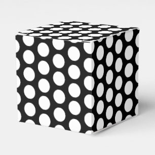 Vita snö snöflingor, polka dots, svarta gåva presentaskar