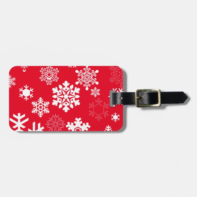 Vita Snöflingor - Anpassadets bakgrund Färg Bagagebricka (Horisontell Framsida)