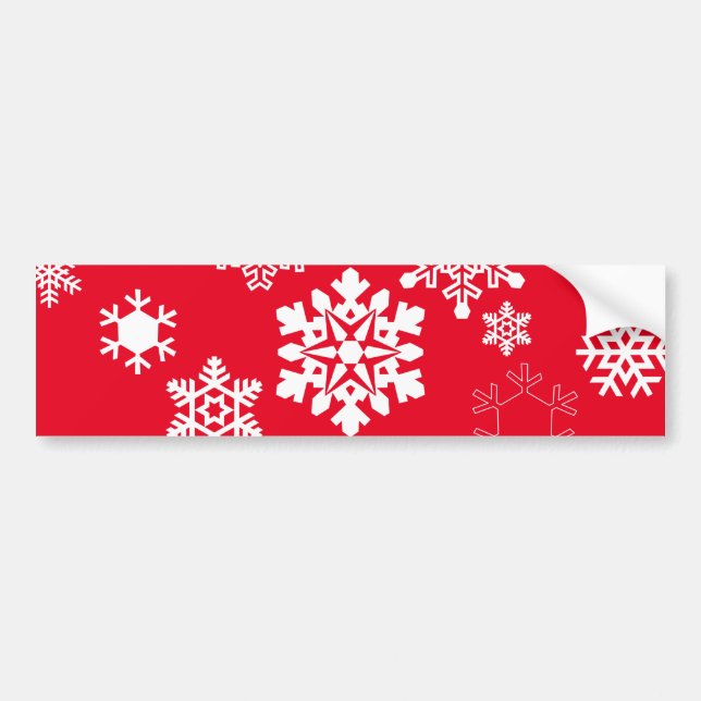 Vita Snöflingor - Anpassadets bakgrund Färg Bildekal (Framsidan)