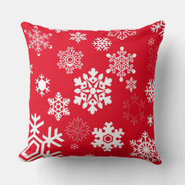 Vita Snöflingor - Anpassadets bakgrund Färg Kudde