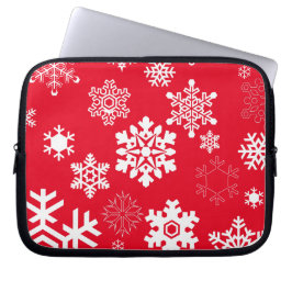 Vita Snöflingor - Anpassadets bakgrund Färg Laptop Sleeve