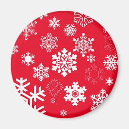 Vita Snöflingor - Anpassadets bakgrund Färg Magnet