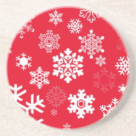 Vita Snöflingor - Anpassadets bakgrund Färg Underlägg Sandsten