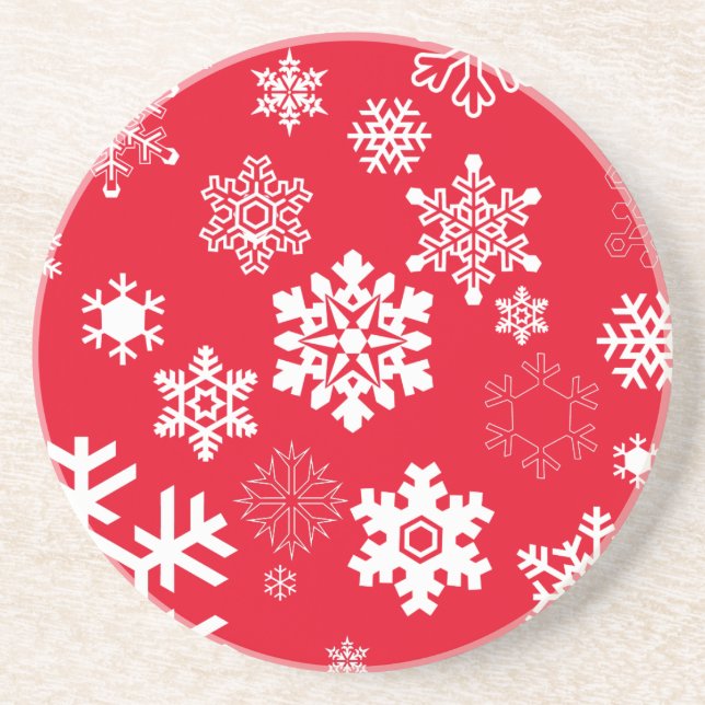 Vita Snöflingor - Anpassadets bakgrund Färg Underlägg Sandsten (Framsidan)