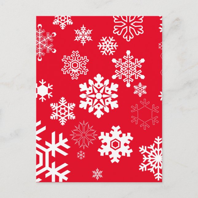 Vita Snöflingor - Anpassadets bakgrund Färg Vykort (Framsida)