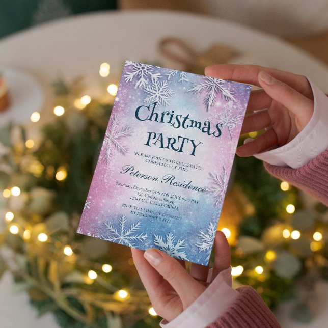 Vita Snöflingor Eleganten, Party, jul Inbjudningar (Skapare uppladdad)