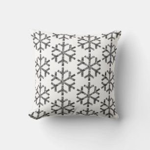Vita snöflingor för soffa soffa chaiselong kudde