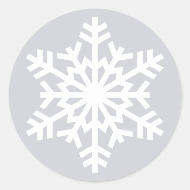 Vita snöflingor - Helgdag Runt Klistermärke (Framsida)