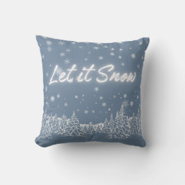 Vita Snöflingor i Land Låt det snöa Kudde