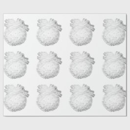 Vita Snöflingor Ornaments radbrytning Papper Presentpapper