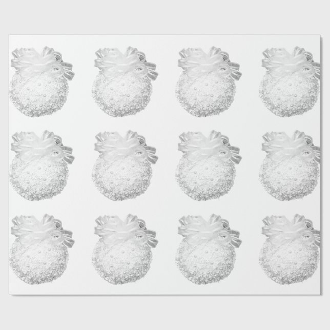 Vita Snöflingor Ornaments radbrytning Papper Presentpapper (Platt)