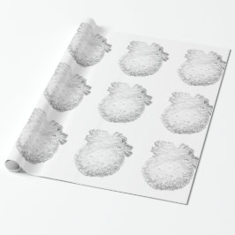 Vita Snöflingor Ornaments radbrytning Papper Presentpapper