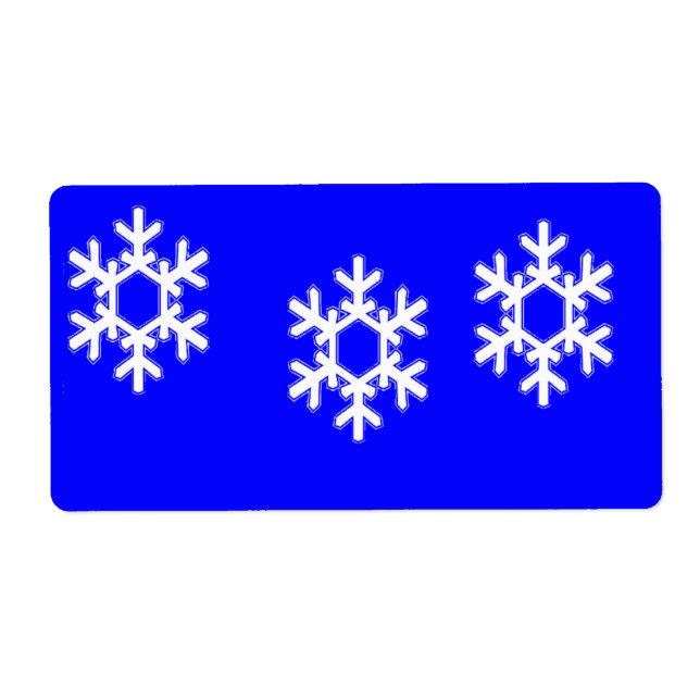 Vita snöflingor på blå fraktsedel (Framsidan)
