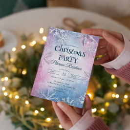 Vita Snöflingor Rosa och Blå jul Party Inbjudningar