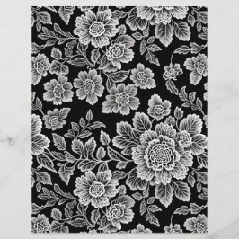 Vita Snöre-Blommigtar på Black