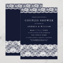 Vita Snöre Elegant Modern Navy Blue Par Shower