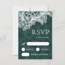 Vita Snöre Emerald Grönt Velvet Bröllop OSA Card