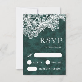 Vita Snöre Emerald Grönt Velvet Bröllop OSA Card