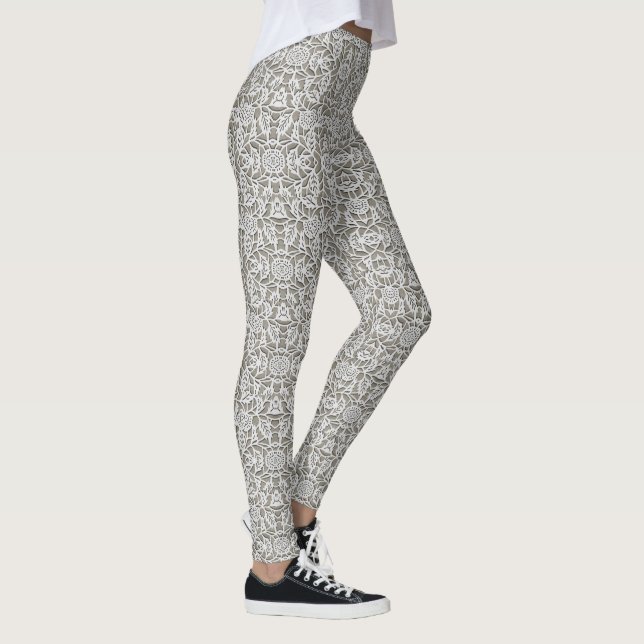 Vita Snöre-Hetten ser bekväm sexig Cute-klass Leggings (Höger)
