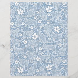 Vita Snöre-katter på Papper om Baby blue konst och