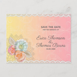 Vita Snöre och blommor Meddelande Vykort