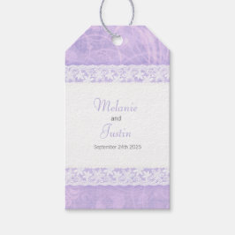 Vita snöre på lila tack för att bröllopet gynnar m presentetikett