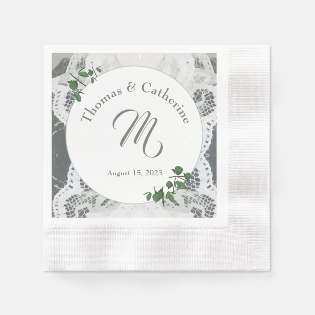 Vita Snöre & Ro Lämnar Pappra plåt Pappersservett (Framsidan)