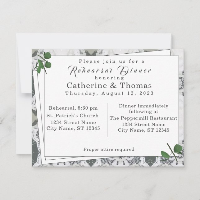 Vita Snöre & Ro Löv Rehearsal Dinner (Framsida)