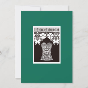 Vita snöre romantiska korsetets lacy elegant-möhip inbjudningar