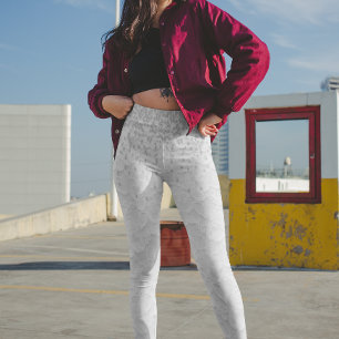 Vita Snöre Titta Bröllop Diamond Confetti Leggings