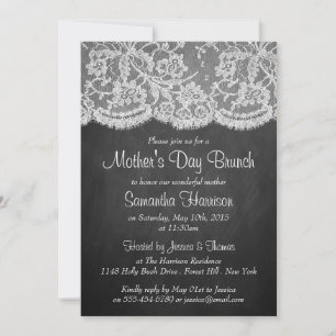 Vita Snöre vid Mors dag Brunch på Chalkboard Inbjudningar