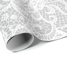Vita Snöre vid Silver Presentpapper