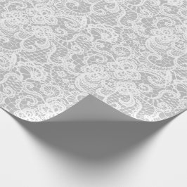 Vita Snöre vid Silver Wrapping Presentpapper