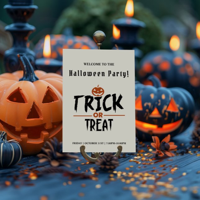 Vita Snyggten Halloween fest Poster (White Stylish Halloween Party Poster)