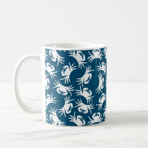 Vita, sömlösa krabbor Mönster Kaffemugg